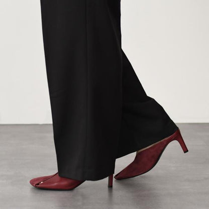 JILSANDER Leather Square Toe High Heel Mules 
