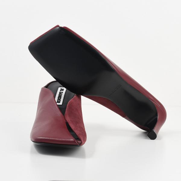 JILSANDER Leather Square Toe High Heel Mules 