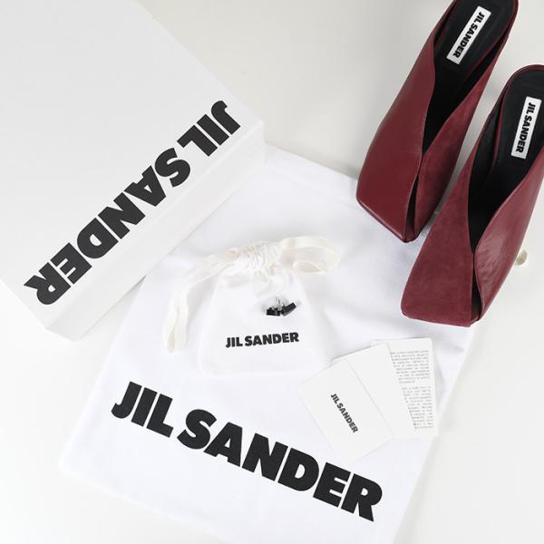 JILSANDER Leather Square Toe High Heel Mules 