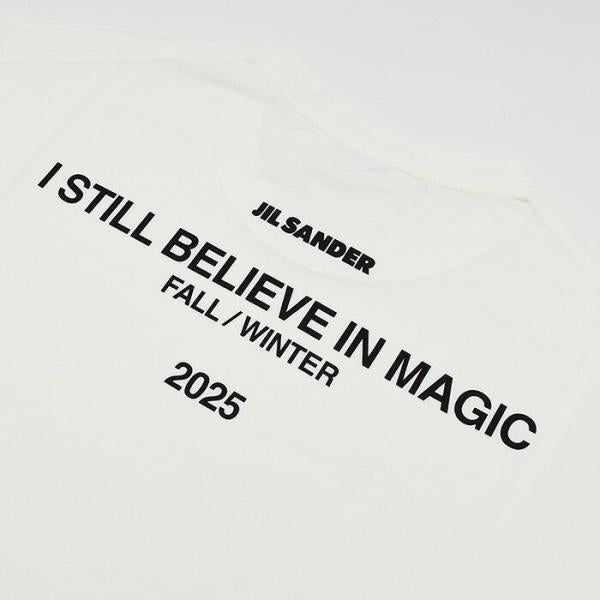 JILSANDER 질 썬더 Jil Sander 로고 백 프린트 코튼 크루 넥 긴 소매 T 셔츠 