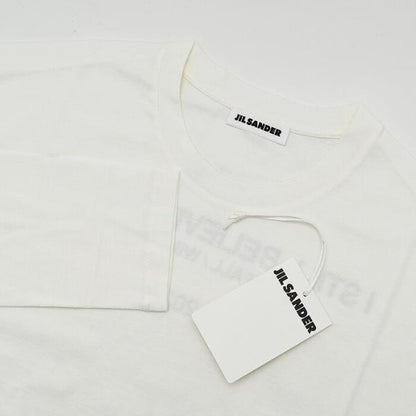 JILSANDER 질 썬더 Jil Sander 로고 백 프린트 코튼 크루 넥 긴 소매 T 셔츠 