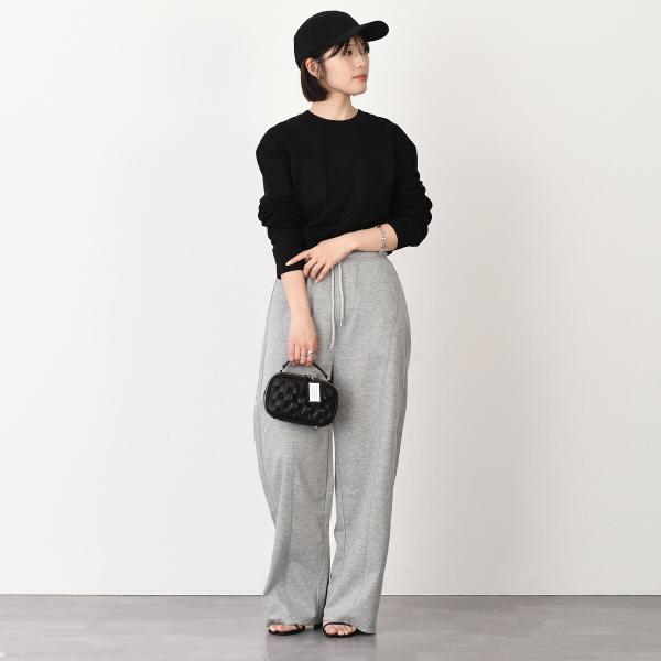JILSANDER 질 썬더 Jil Sander 로고 백 프린트 코튼 크루 넥 긴 소매 T 셔츠 