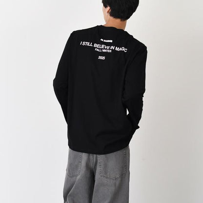 JILSANDER ジルサンダー Jil Sanderロゴ バック プリント コットン クルーネック 長袖Tシャツ