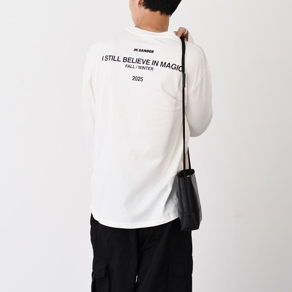 JILSANDER ジルサンダー Jil Sanderロゴ バック プリント コットン クルーネック 長袖Tシャツ