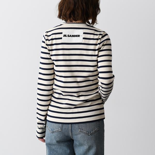 JILSANDER 가방 로고 테두리 긴팔 티셔츠 