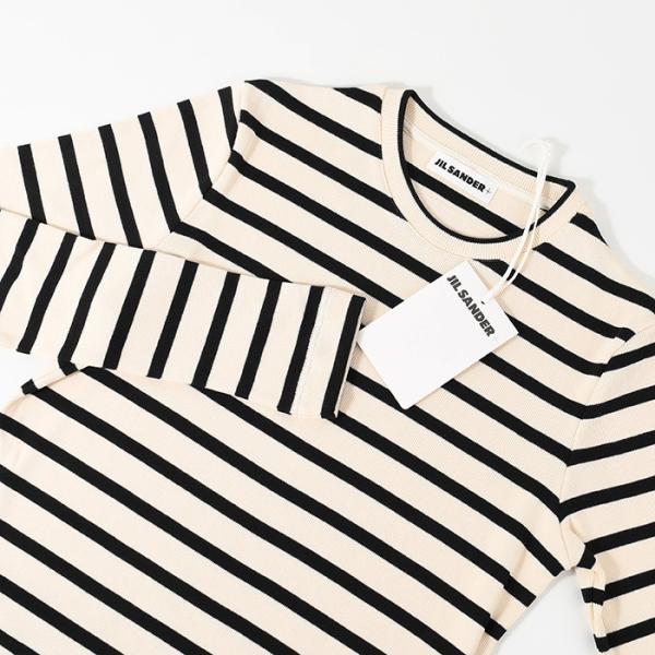 JILSANDER 가방 로고 테두리 긴팔 티셔츠 