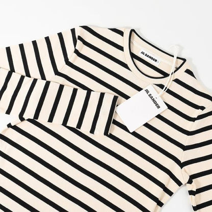 JILSANDER 가방 로고 테두리 긴팔 티셔츠 