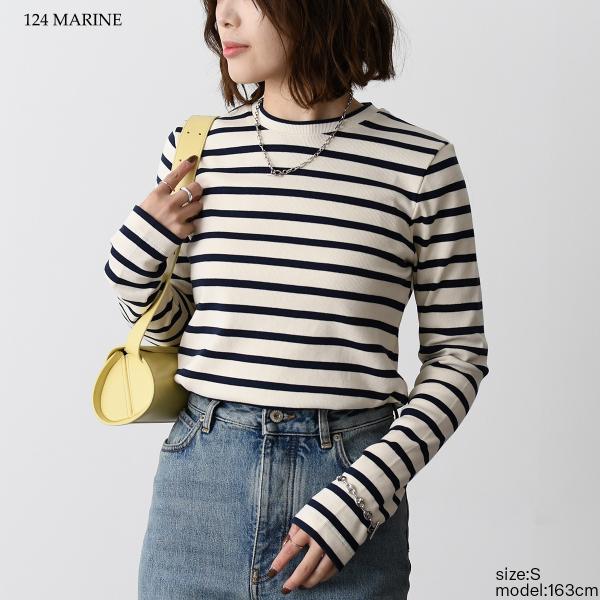 JILSANDER 가방 로고 테두리 긴팔 티셔츠 