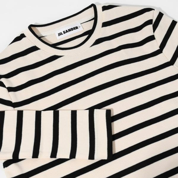 JILSANDER 가방 로고 테두리 긴팔 티셔츠 