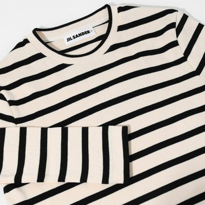 JILSANDER 가방 로고 테두리 긴팔 티셔츠 