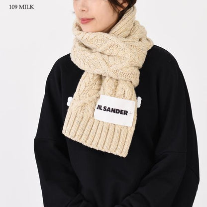 JILSANDER ロゴラベル ウールスカーフ