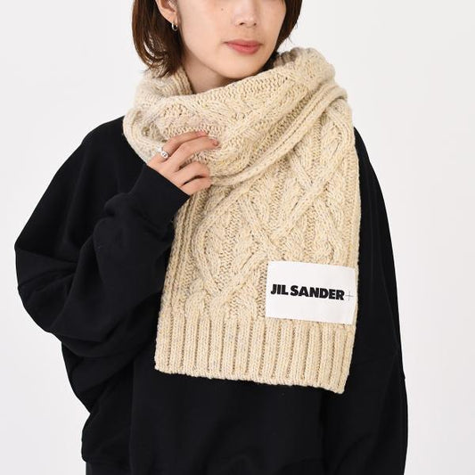 JILSANDER ロゴラベル ウールスカーフ