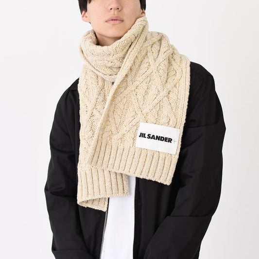 JILSANDER ロゴラベル ウールスカーフ