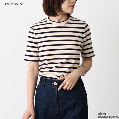 JILSANDER バックロゴラベル ボーダーTシャツ