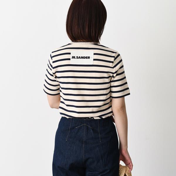 JILSANDER バックロゴラベル ボーダーTシャツ