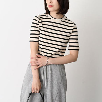 JILSANDER バックロゴラベル ボーダーTシャツ