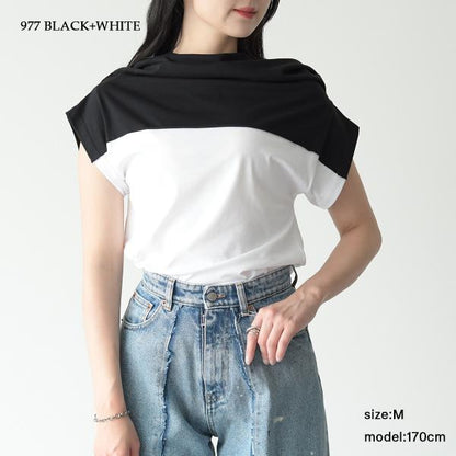 MM6 HIGH NECK T-SHIRT 