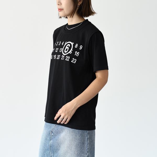 MM6 ツーレイヤー コットンジャージーTシャツ