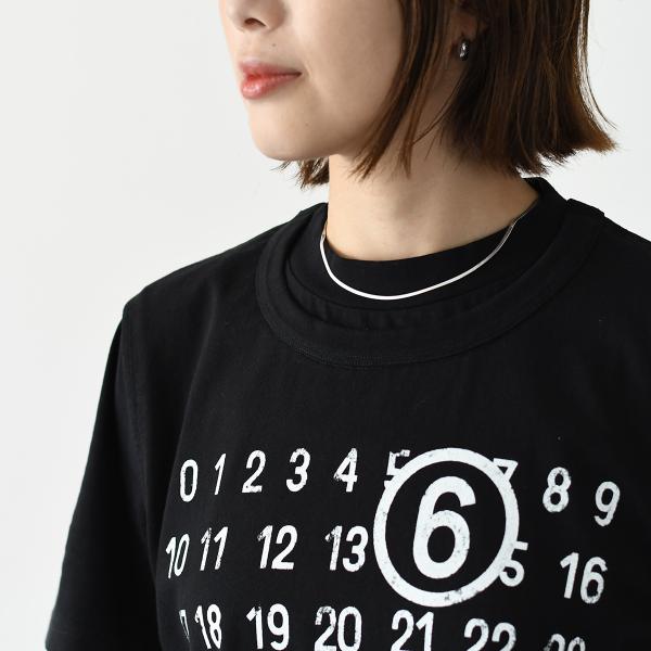MM6 ツーレイヤー コットンジャージーTシャツ