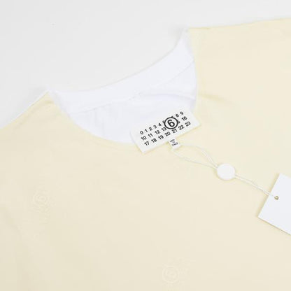 MM6 ナンバーロゴプリント サテン Tシャツ