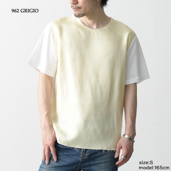 MM6 ナンバーロゴプリント サテン Tシャツ