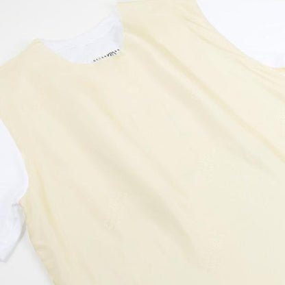 MM6 ナンバーロゴプリント サテン Tシャツ