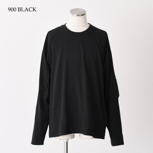 MM6 MAISON MARGIELA ギャバジンポケット付き ロングスリーブTシャツ
