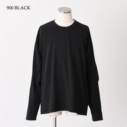 MM6 MAISON MARGIELA ギャバジンポケット付き ロングスリーブTシャツ
