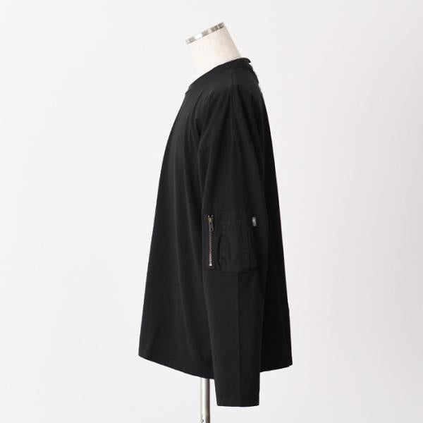 MM6 MAISON MARGIELA ギャバジンポケット付き ロングスリーブTシャツ