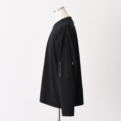 MM6 MAISON MARGIELA ギャバジンポケット付き ロングスリーブTシャツ