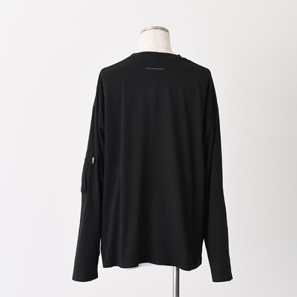 MM6 MAISON MARGIELA ギャバジンポケット付き ロングスリーブTシャツ