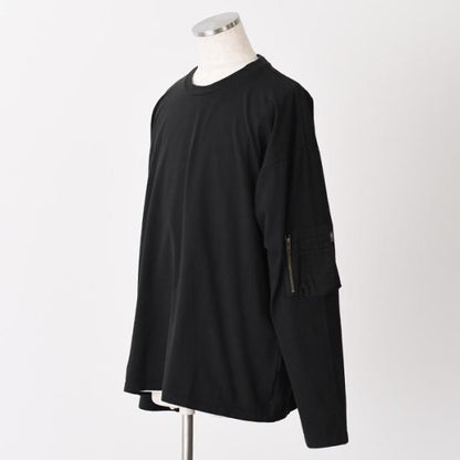 MM6 MAISON MARGIELA ギャバジンポケット付き ロングスリーブTシャツ