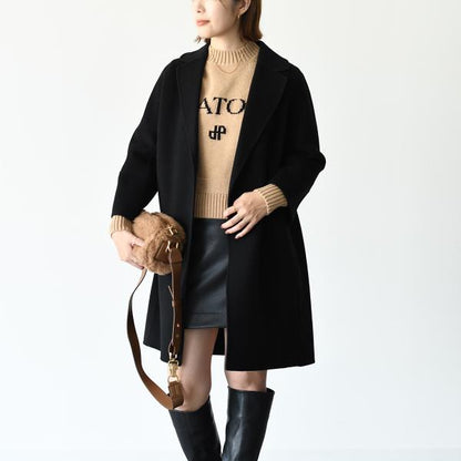 S Max Mara ARONA 퓨어 버진 울 더블 페이스 코트 