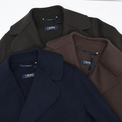 S Max Mara POLDO 퓨어 버진 울 더블 페이스 코트 