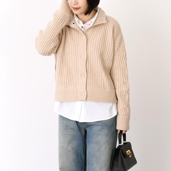 Max Mara AFELIO ウールカシミア リブ カーディガン