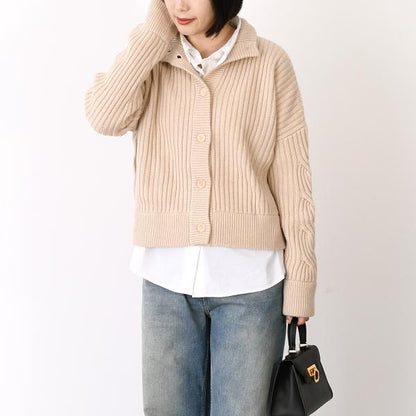 Max Mara AFELIO ウールカシミア リブ カーディガン