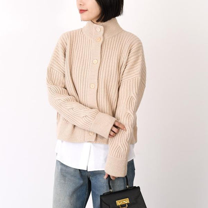 Max Mara AFELIO ウールカシミア リブ カーディガン