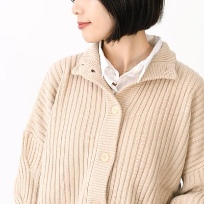 Max Mara AFELIO ウールカシミア リブ カーディガン