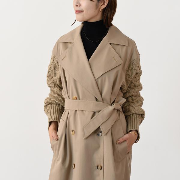 MAX MARA CICLADI 치클라디 울 코튼 개버딘 트렌치 코트 