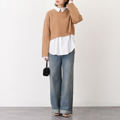 Max Mara FUNALE Fisherman's Rib Knit Wool Cashmere Sweater 