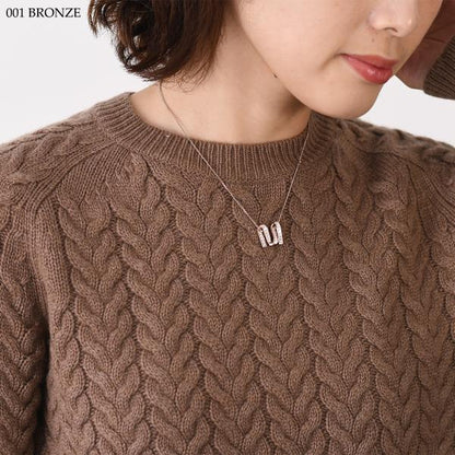 Max Mara マックスマーラ MGROSGRAIN Mグログレーン ラインストーン ネックレス