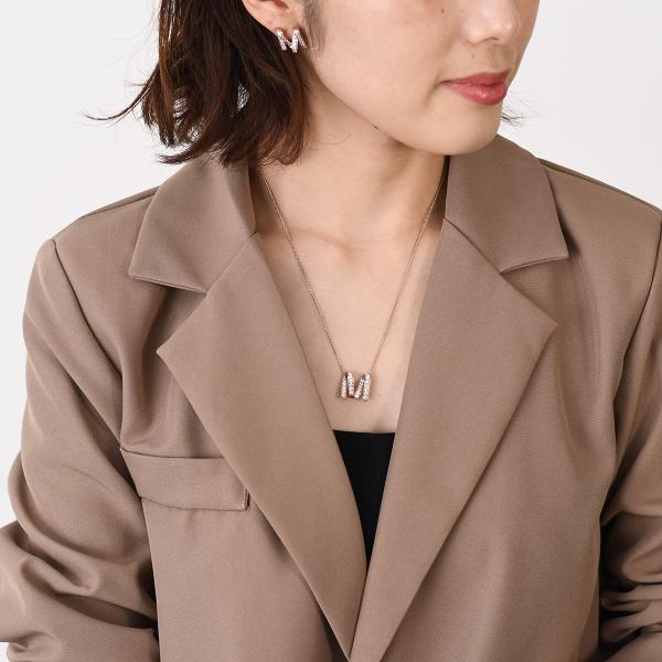 Max Mara マックスマーラ MGROSGRAIN Mグログレーン ラインストーン ネックレス