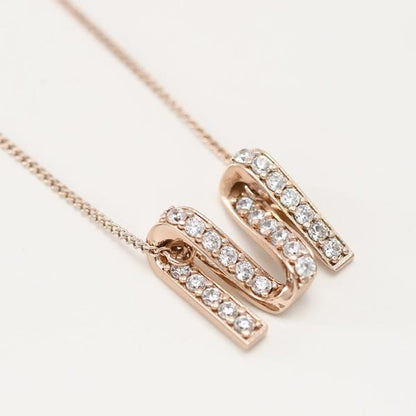 Max Mara マックスマーラ MGROSGRAIN Mグログレーン ラインストーン ネックレス