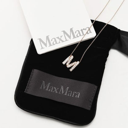 Max Mara マックスマーラ MGROSGRAIN Mグログレーン ラインストーン ネックレス