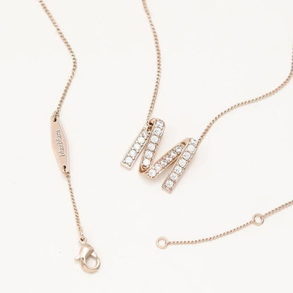 Max Mara マックスマーラ MGROSGRAIN Mグログレーン ラインストーン ネックレス