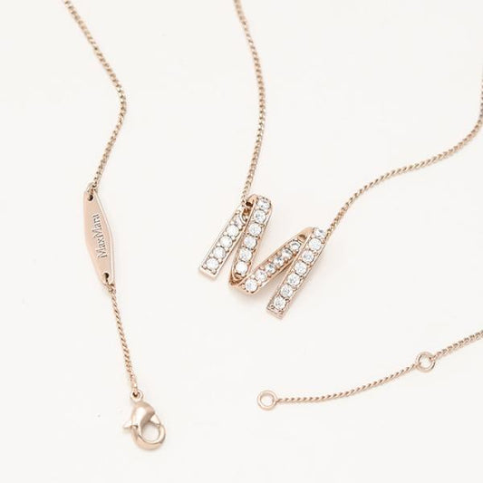 Max Mara マックスマーラ MGROSGRAIN Mグログレーン ラインストーン ネックレス