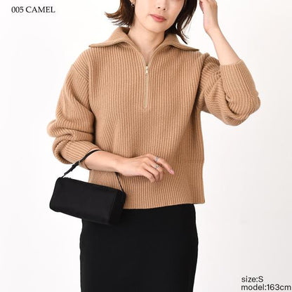 NADAR ウールカシミア ジップセーター