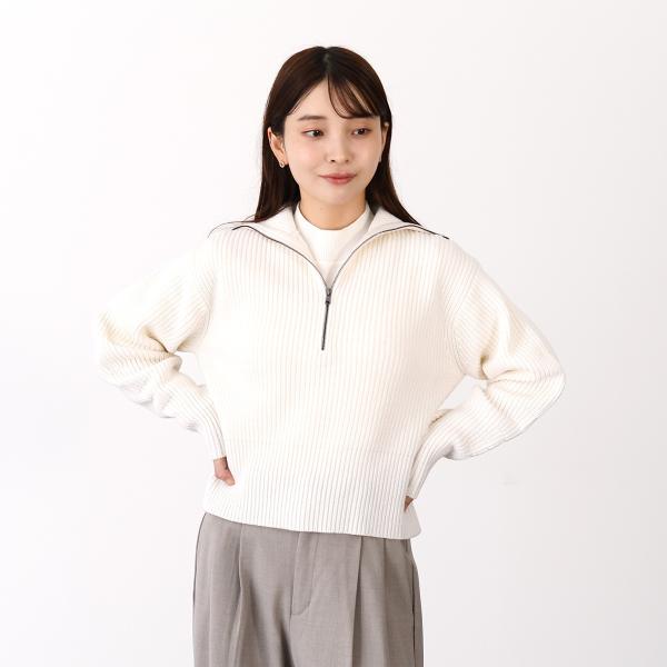 NADAR ウールカシミア ジップセーター