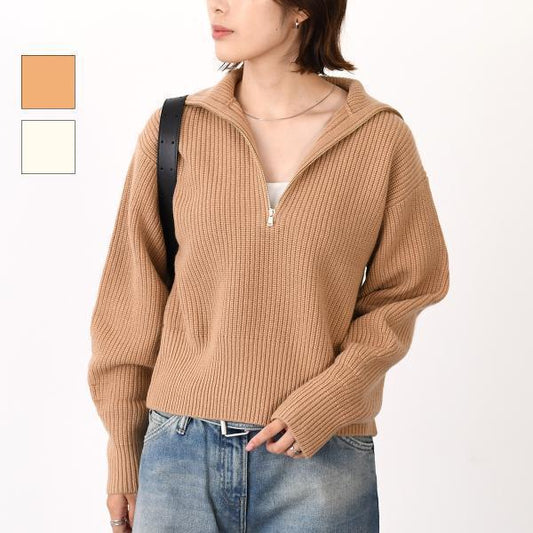 NADAR ウールカシミア ジップセーター