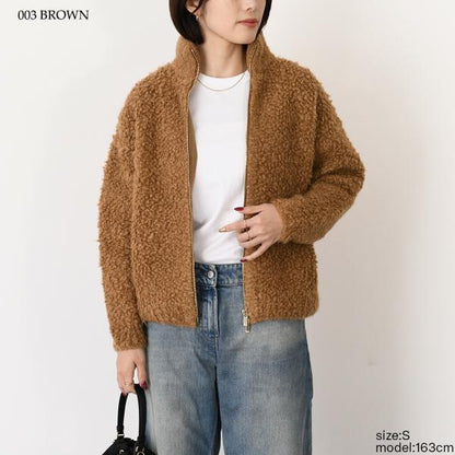 Max Mara Studio マックスマーラ ステゥディオ OGGETTI ブークレ ハイネックジップ カーディガン